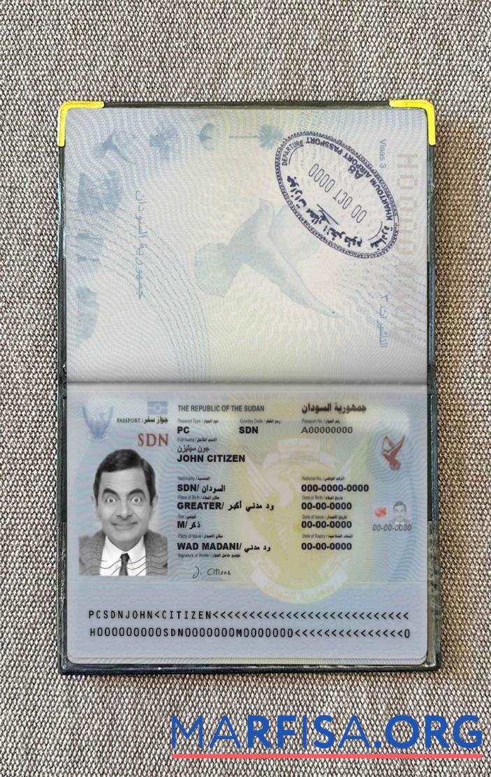 Printable Sudan pass photo look real example